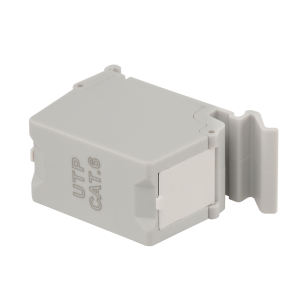 Повторитель портов RJ45 на DIN-рейку, неэкранированный, кат.6, формата Keystone, со шторками, белый